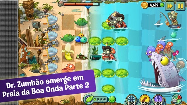 Atualização em Plants vs Zombies 2 traz nova aventura na Praia da Boa Onda  