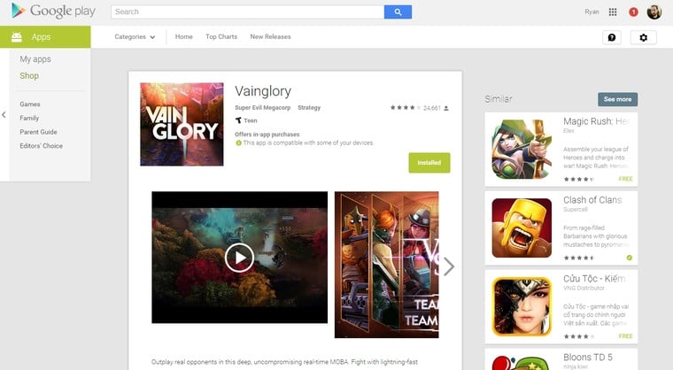 Design confuso da Google Play Store chega a mais usuários de