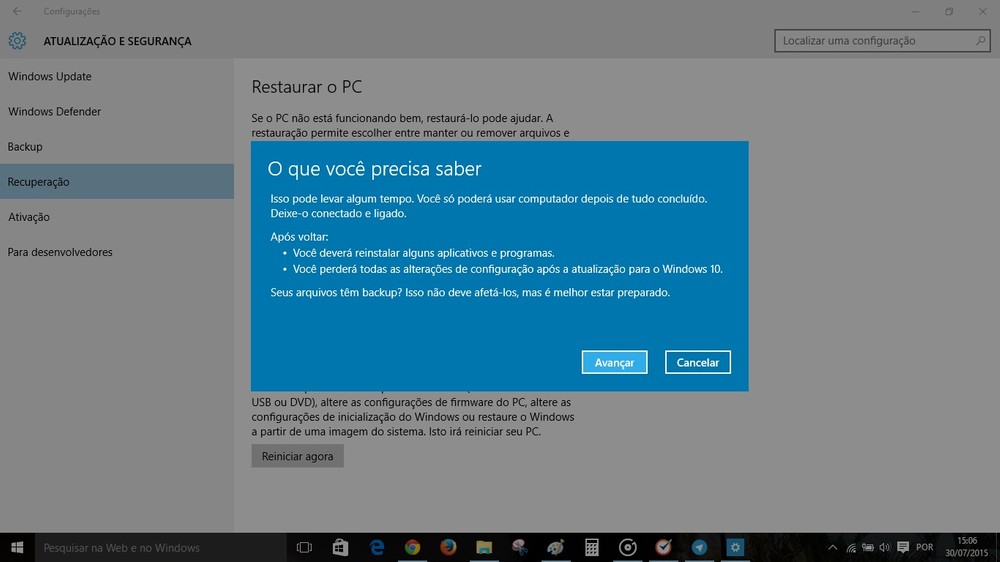 Se arrependeu de atualizar para o Windows 10? Veja como voltar para versão  anterior 