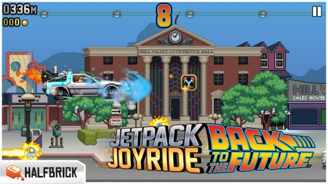 Jogo da mochila a jato de bolhas de sabão, corrida infinita com obstáculos,  Jetpack Joyride, joguinh 