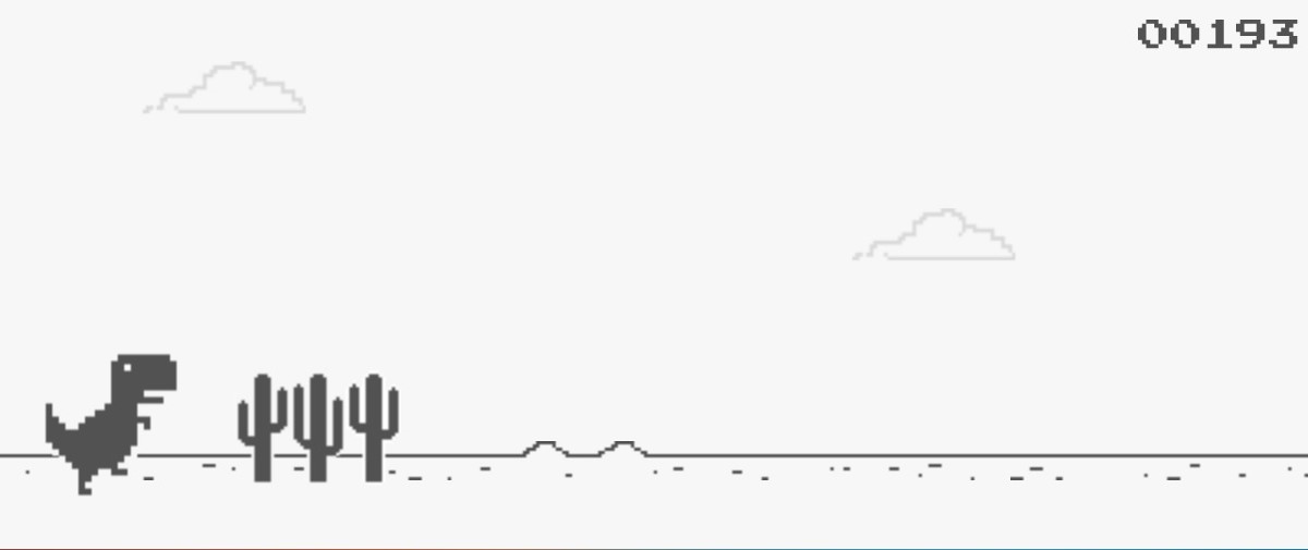 Jogo do Chrome Escondido - Dinossauro vs Cactos 