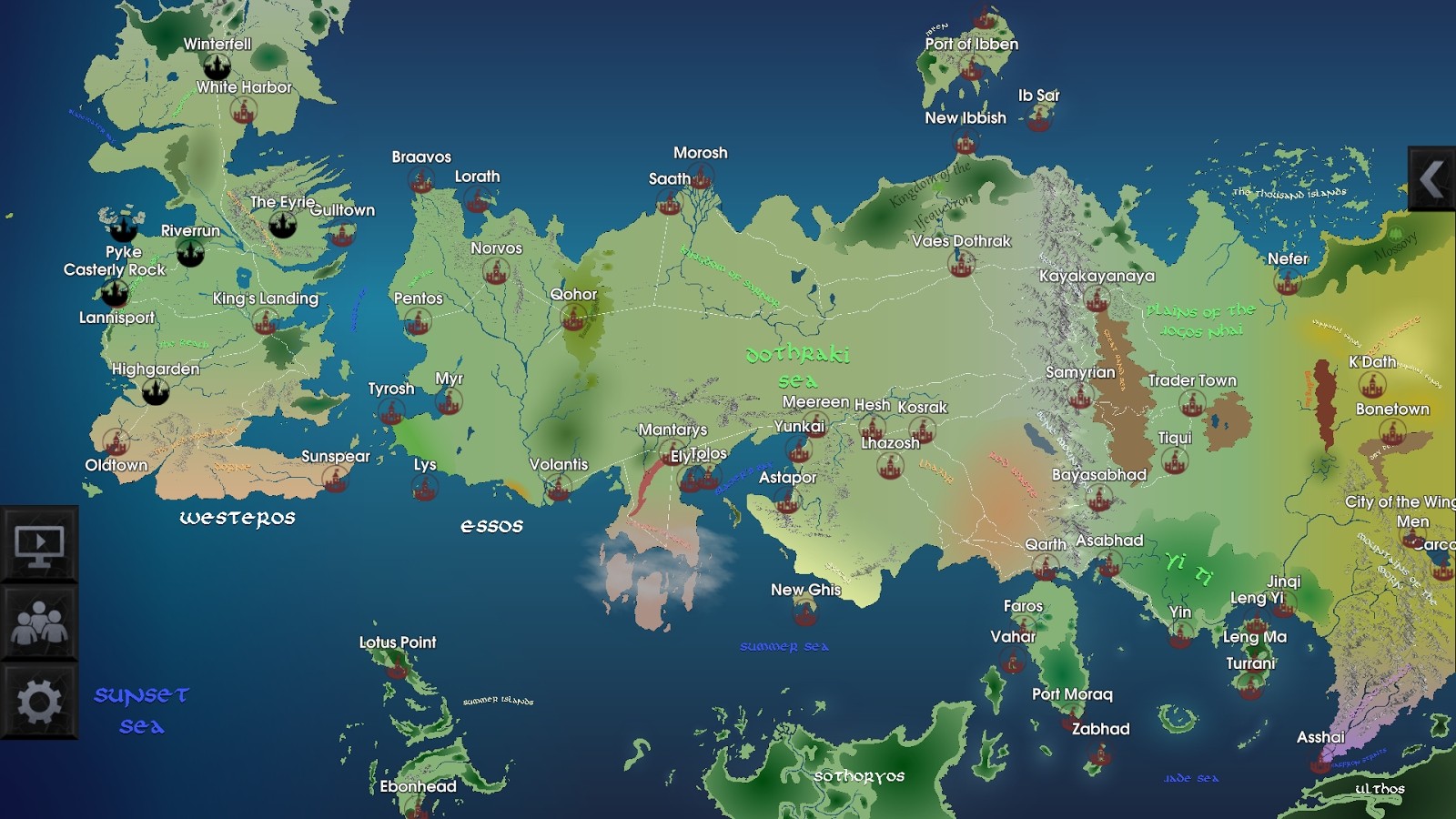 Mapa Mundial Detalhado De Game Of Thrones Original Wooden World Map