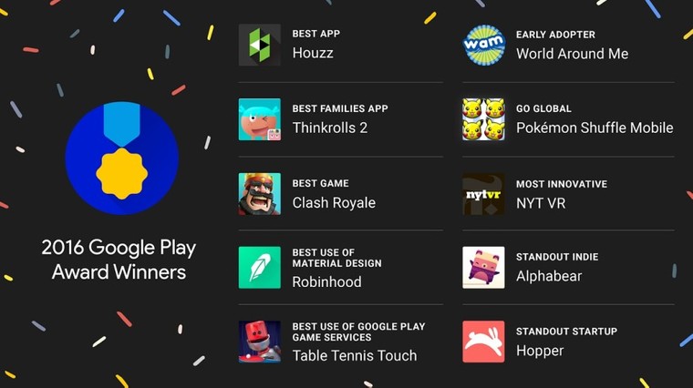 Google libera lista dos apps, jogos, filmes e livros mais populares de 2016  - TecMundo