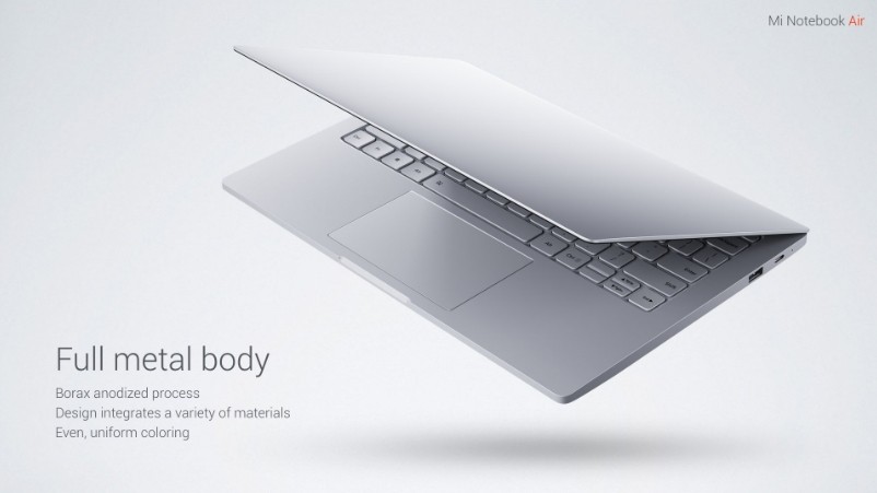 Xiaomi lança Mi Notebook Air, laptop com design e nome inspirados