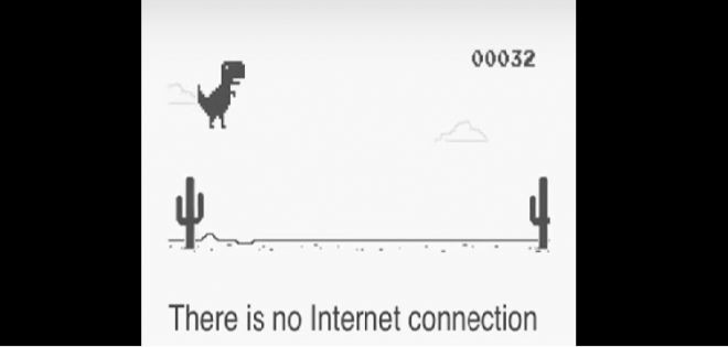 Tem um joguinho de dinossauro escondido no Google Chrome. E agora
