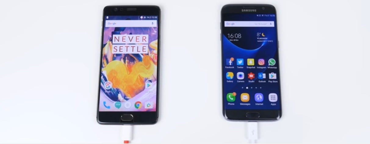 Oneplus 3t Vs Galaxy S7 Edge Qual Tem Sua Bateria Recarregada No Menor