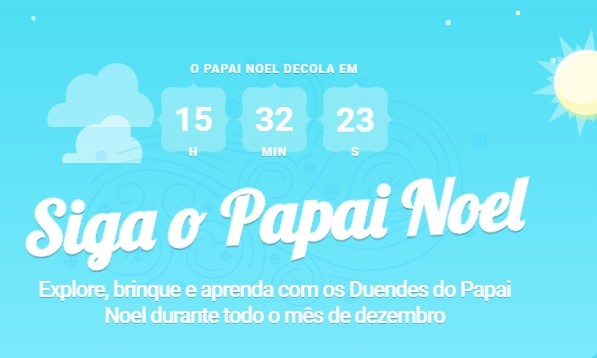 Siga o Papai Noel no Google