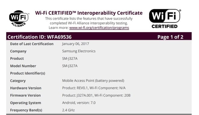 Galaxy J3 Emerge passa por certificação com Android  Nougat -  