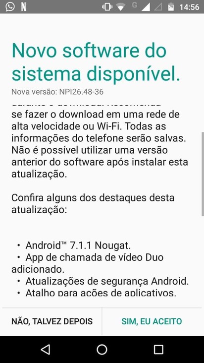 Agora é oficial! Android 7.1.1 Nougat chega ao Moto G4 Play no