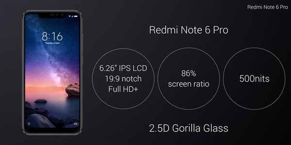 Xiaomi redmi note 6 pro best sale 6.26 polegadas smartphone 4g versão global