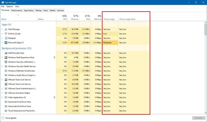Компьютер task host windows. Уровень энергопотребления очень высокий в диспетчере задач. Очень высокое энергопотребление диспетчер задач Windows 10.