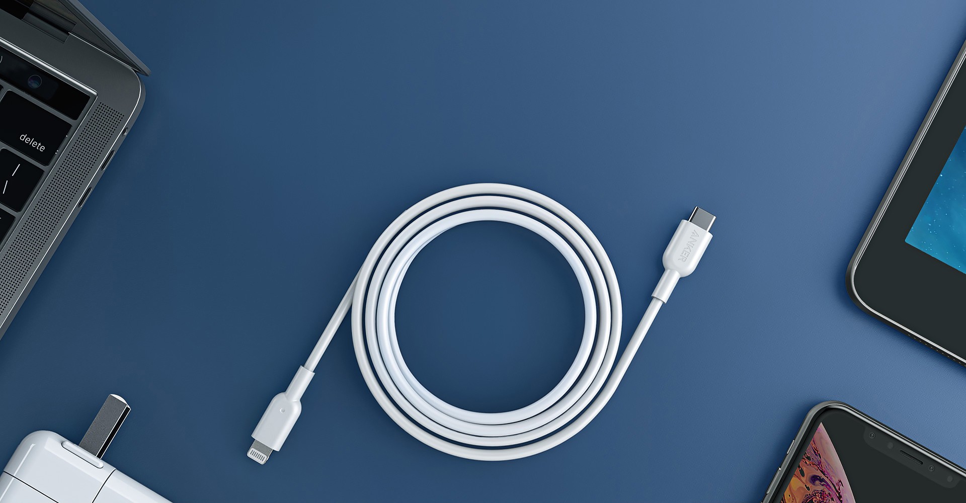 Зарядка lightning usb c. Anker USB-C Lightning. Anker кабель Lightning. Кабель USB-C charge Cable ( Apple. USB C Lightning 2m Cable.
