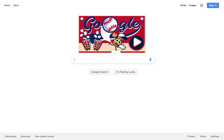 Google comemora independência dos EUA com game de beisebol