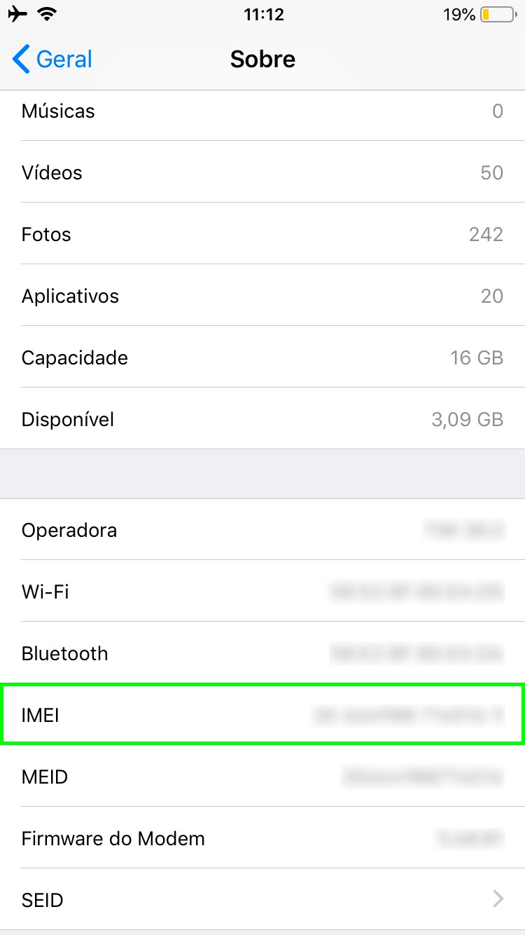 Como encontrar o IMEI do celular