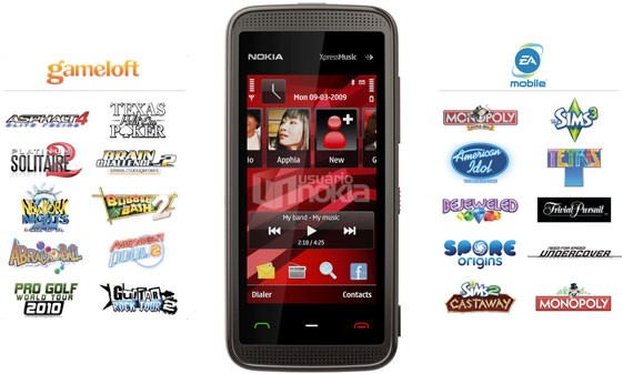 Nokia 5530 XpressMusic Games Edition: 20 jogos pré-instalados 