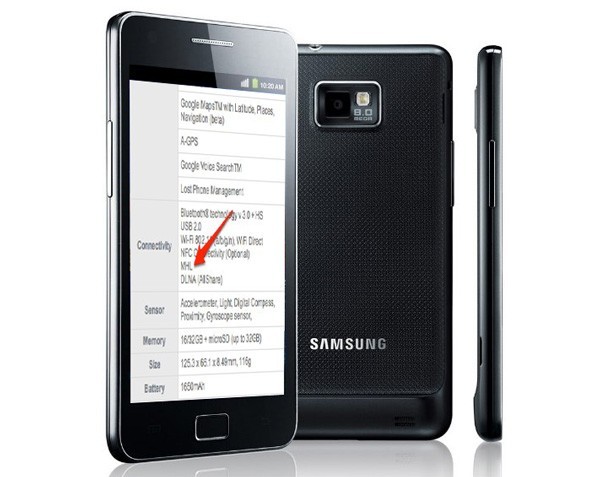 Samsung Galaxy S II se conecta a HDTV com a tecnologia MHL Tudocelular