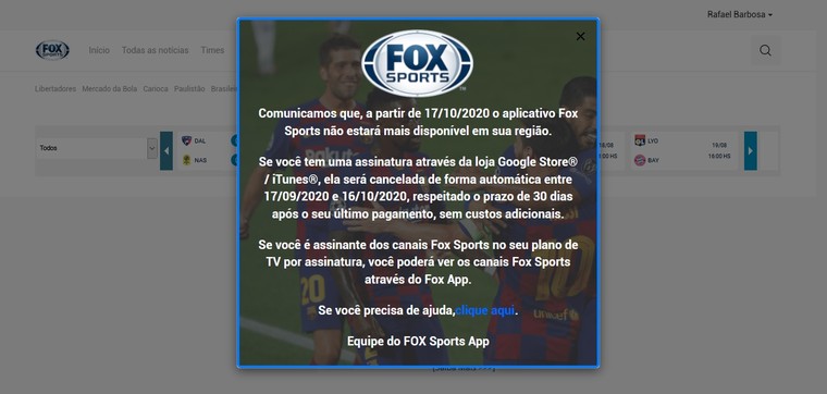 Disney encerra atividades do FOX Play para celular e Smart TV