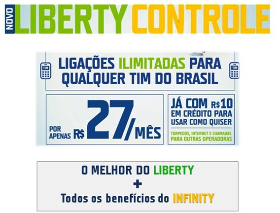 TIM Liberty Controle: ligações ilimitadas para TIM por R$ 27 