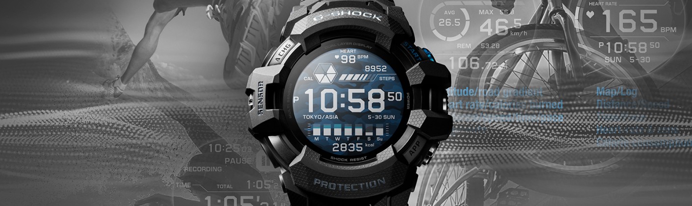 時計 G-SHOCK G-SQUAD pro GSW-H1000-1AJR G-SQUAD PRO GSW-H1000: Casio estreia o primeiro modelo G-SHOCK com