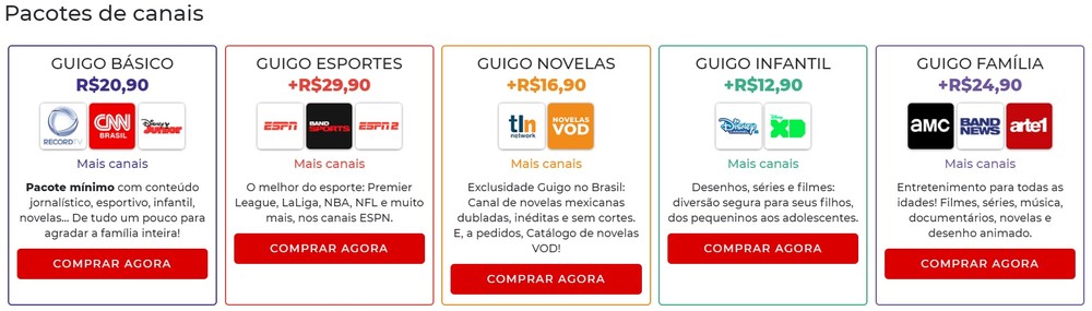 NOW, Guigo TV e Vivo TV ganham mais canais ao vivo