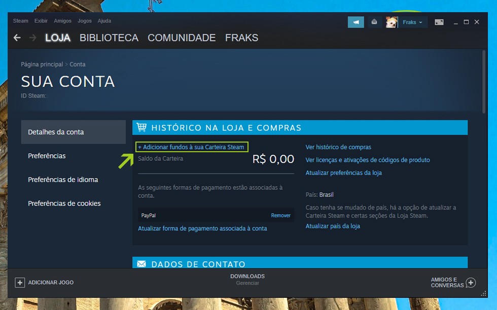 Saldo Steam - Brasil