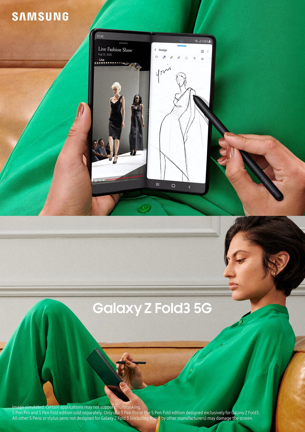 Galaxy Z Fold 3 uso da SPen "tradicional" pode danificar a tela do