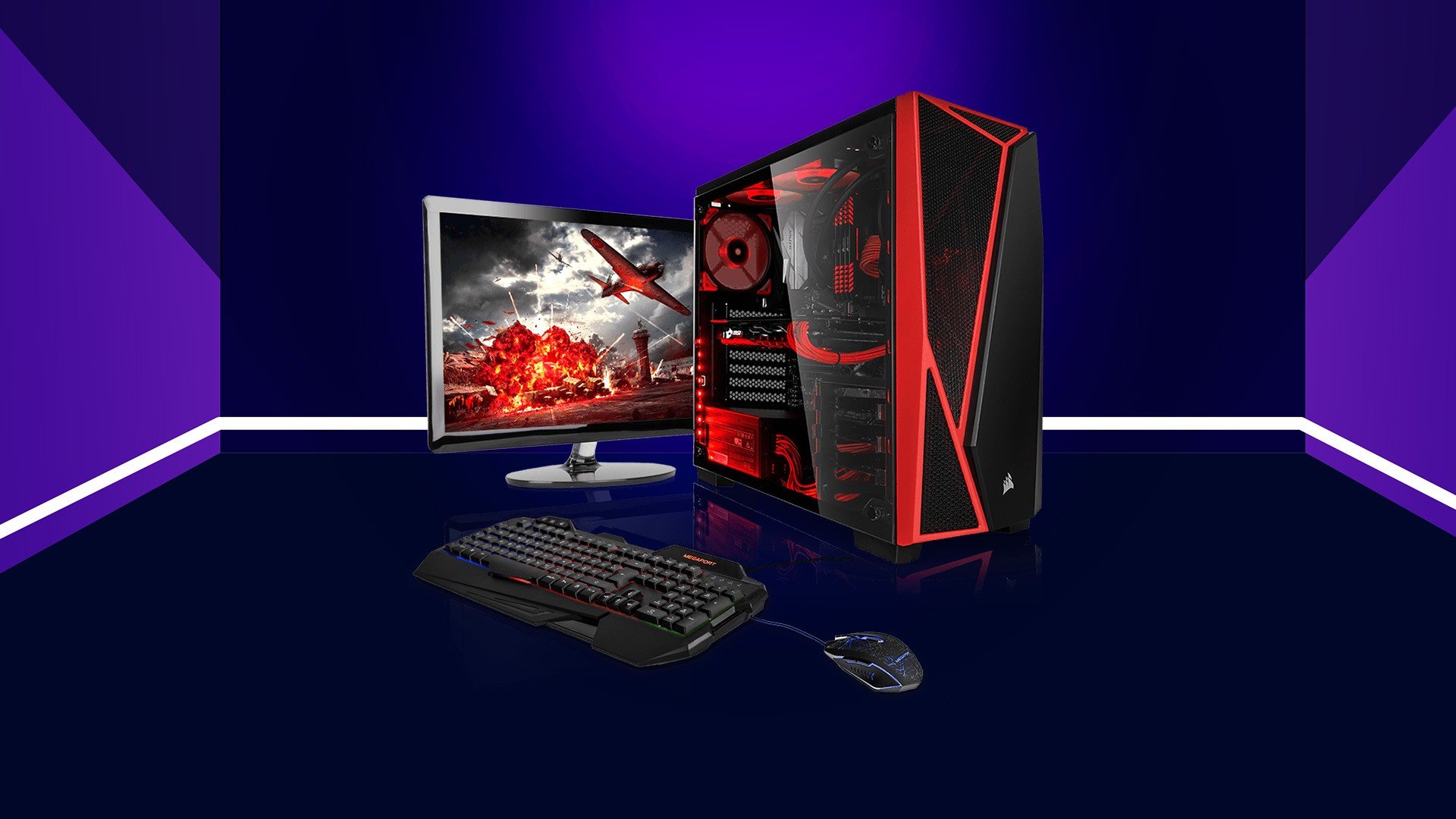 Kit PC GAMER - Computador Gamer + Monitor 23,8'' Polegadas + Teclado e  mouse RGB