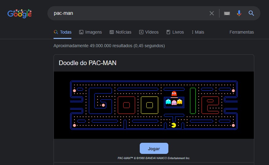 Dinossauro, Pac-Man e mais: melhores easter eggs interativos do Google