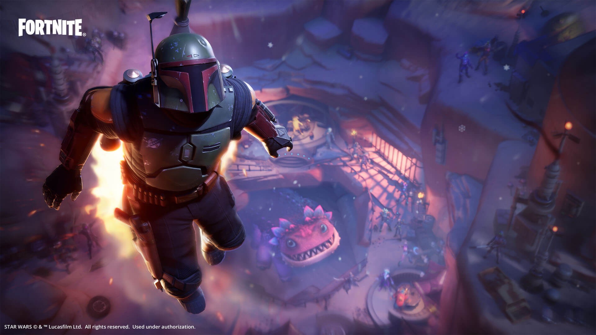 Fortnite lana skin e acessrios de Boba Fett, caador de recompensas de Star Wars