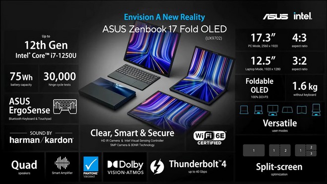 CES 2022: ASUS lança dobrável Zenbook 17 Fold OLED e outros notebooks da linha - TudoCelular.com