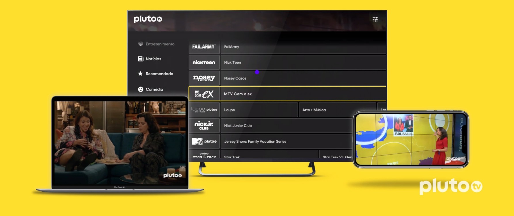 Reality, notcias e mais! Pluto TV adiciona mais trs canais via streaming na grade