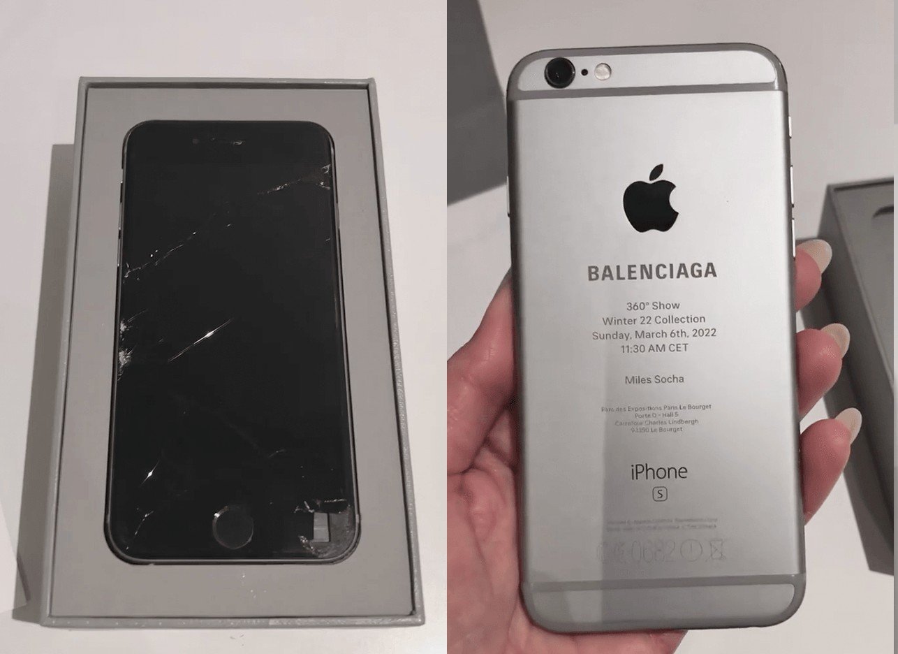 Conceitual Balenciaga usa iPhone 6s quebrado como convite de seu novo evento Tudocelular