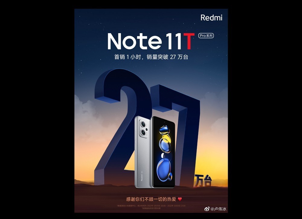 Sucesso! Redmi Note 11T Pro e 11T Pro Plus batem recorde de