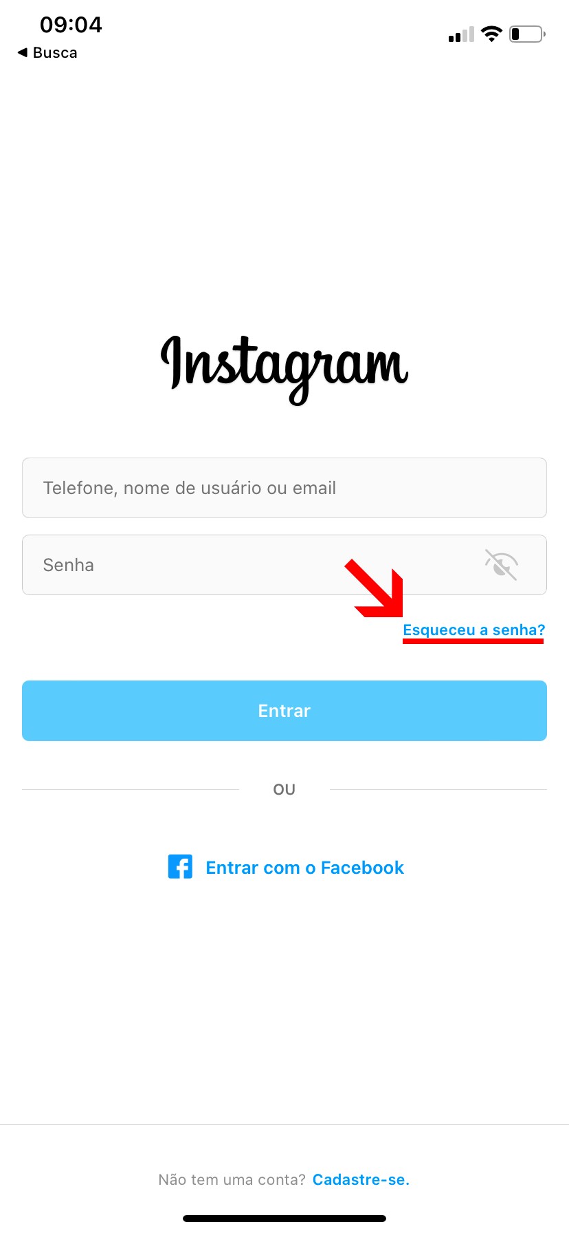 Como recuperar o nome de usuário ou a senha do Facebook, Gmail