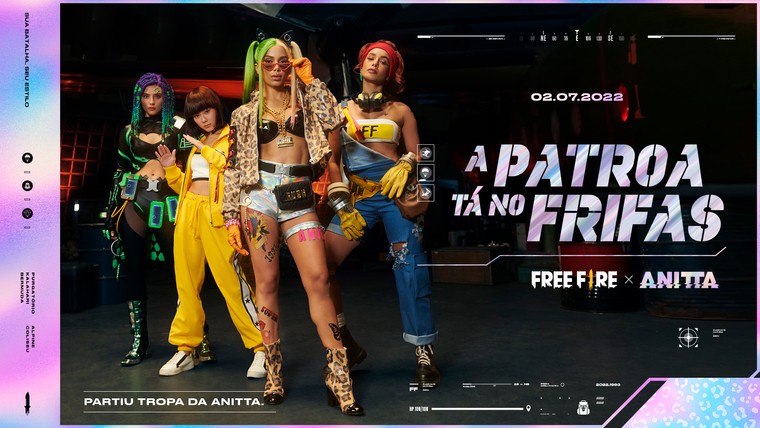 Anitta será personagem de Free Fire e terá música exclusiva dentro do jogo