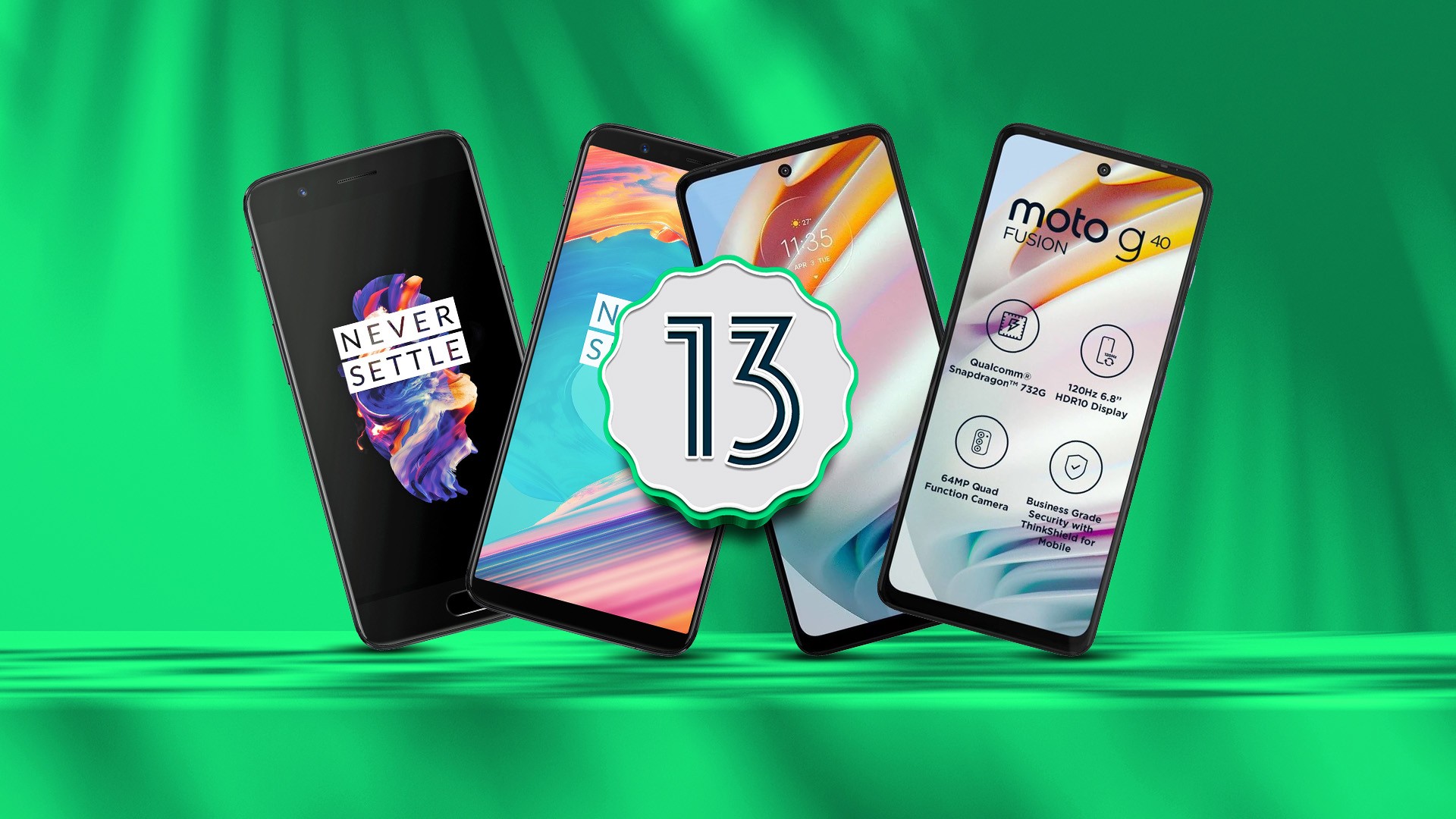 Android 13 Moto G60, G40 Fusion, OnePlus 5 e 5T já podem ser