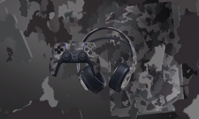 Controle Joystick PS5 Sem Fio DualSense Original, Gray Camouflage - Sony