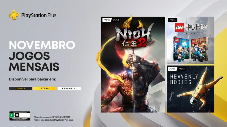 PlayStation Plus Essential de novembro tem Nioh 2, Lego Harry Potter e mais  