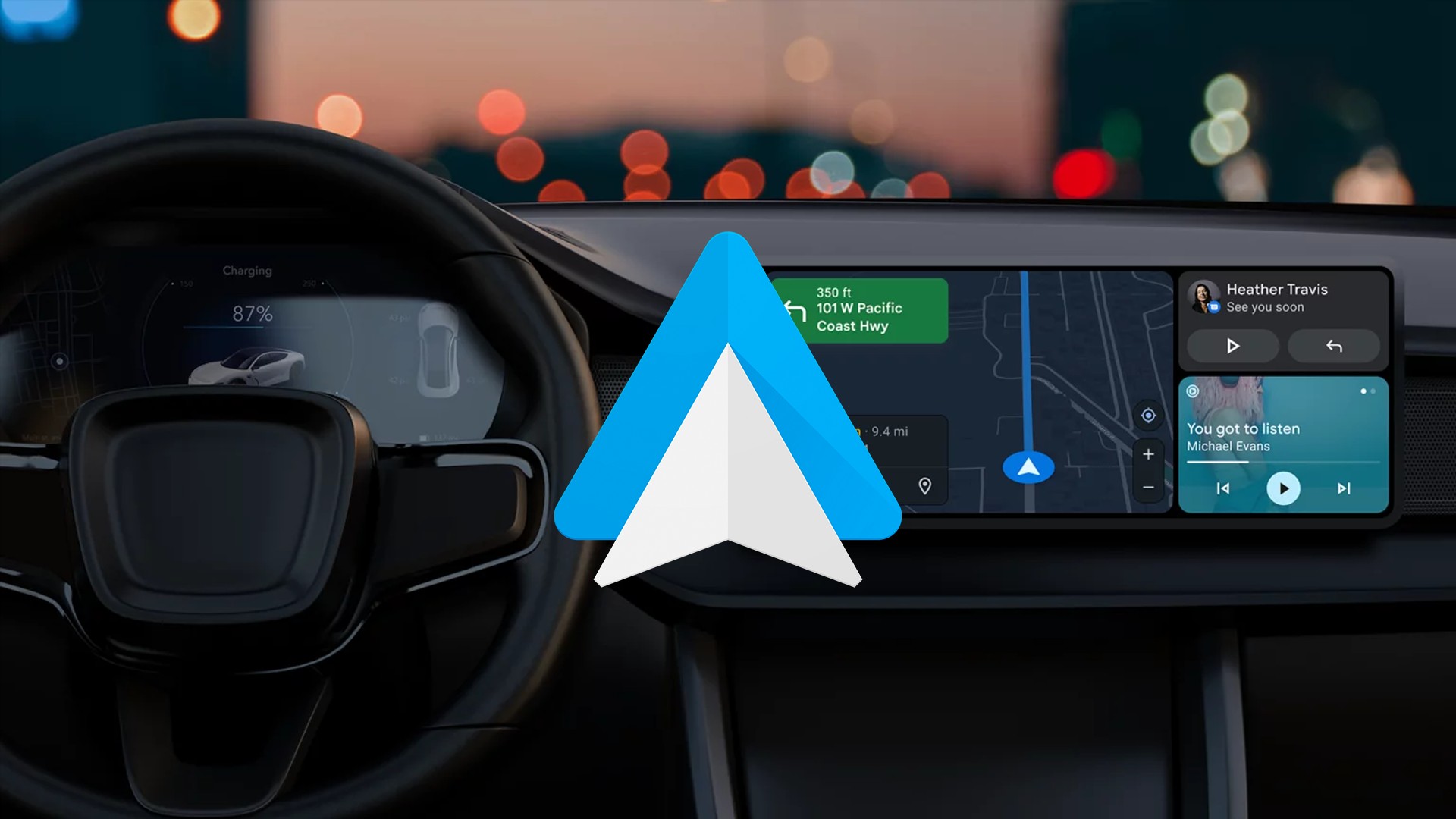 Google revela novas funções e parcerias no Android Auto durante conferência I/O 2024