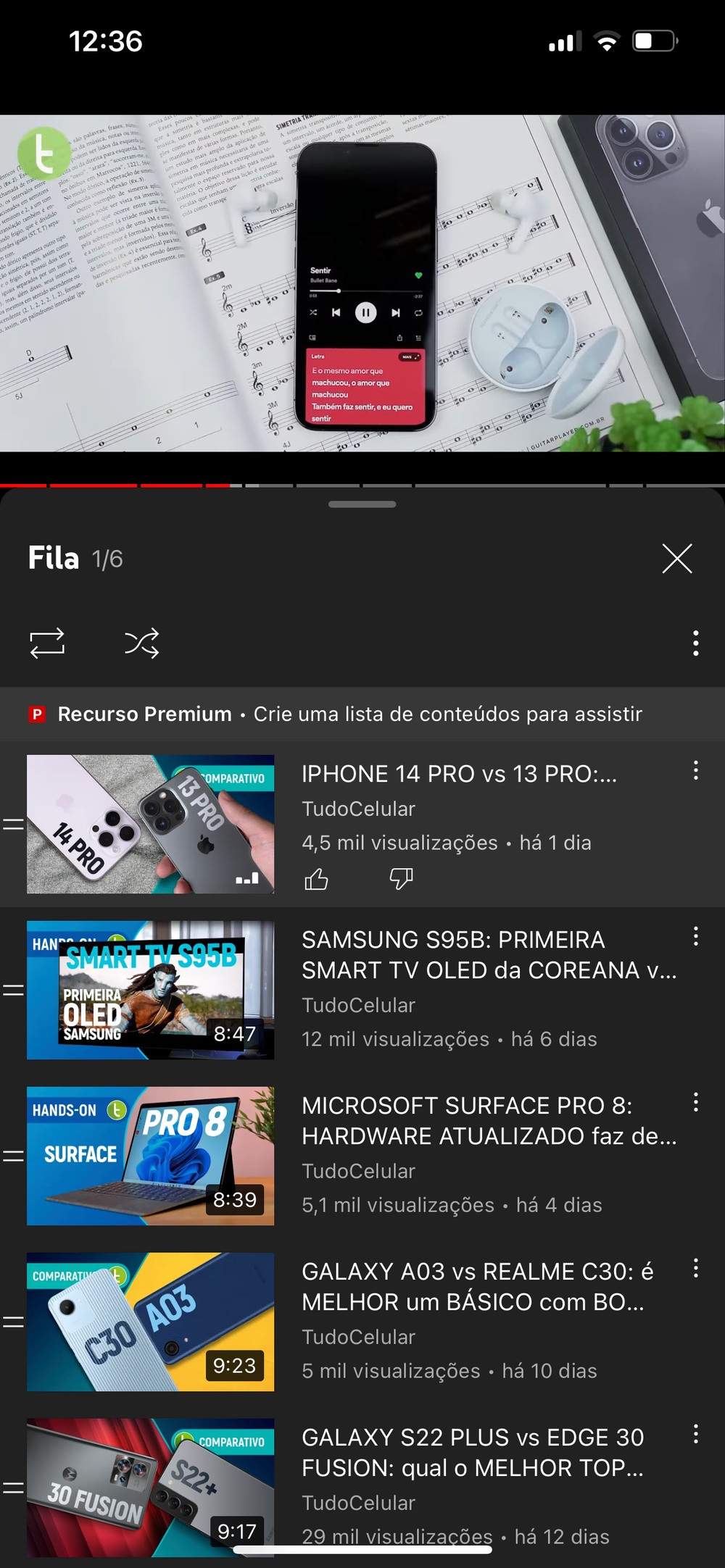 testa Adicionar à fila nos apps para iOS e Android