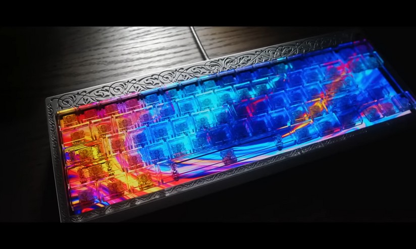 キーボード Finalmouse centerpiece Finalmouse revela teclado transparente Centerpiece com tela em