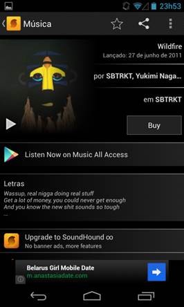 Nova versão do app SoundHound mostra letras da música em tempo real