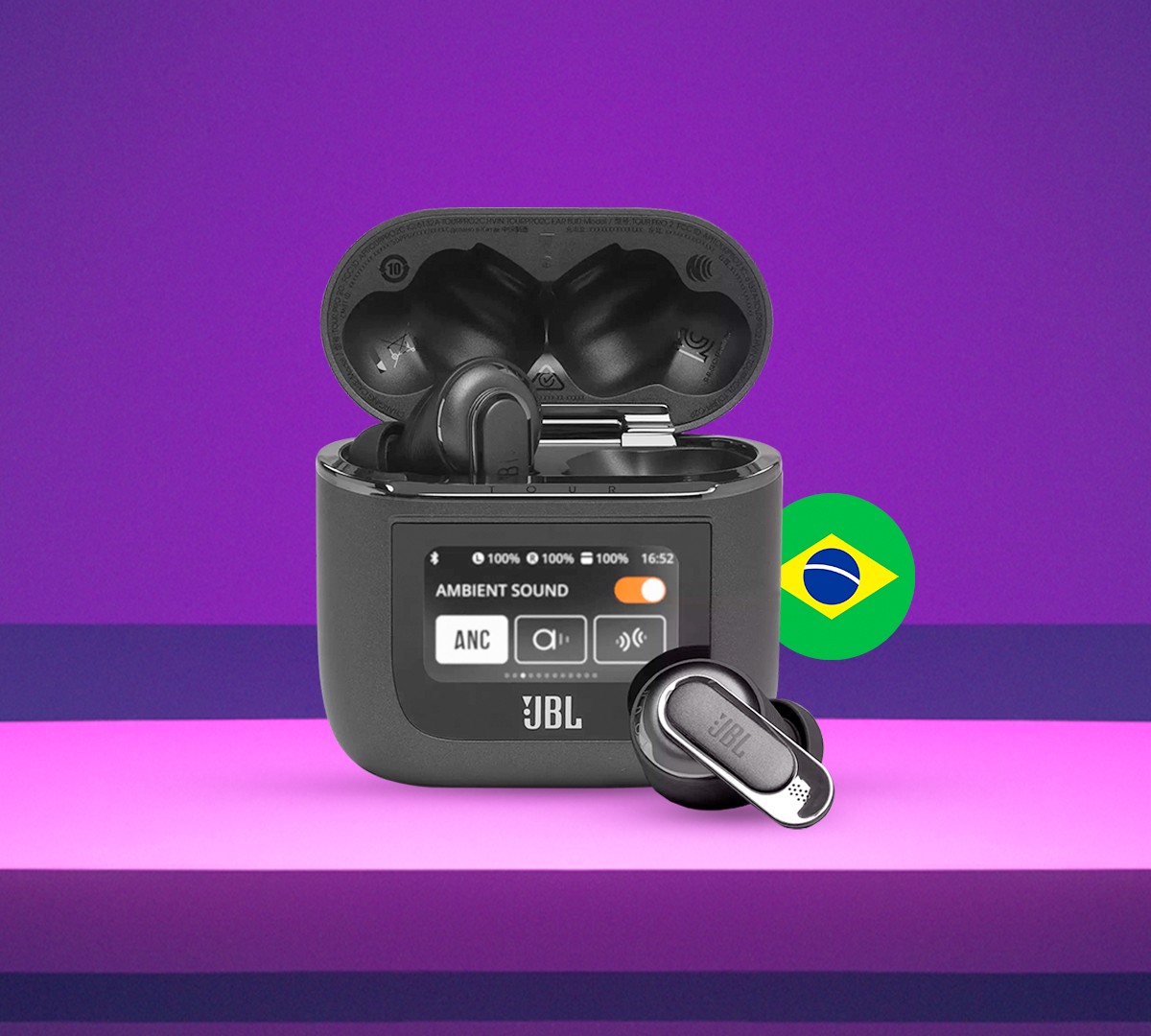 JBL lança Tour Pro 2 TWS no Brasil com ANC e estojo de recarga com