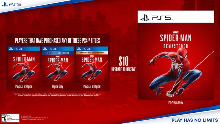 Spider-Man Remastered vai poder ser comprado de forma independente