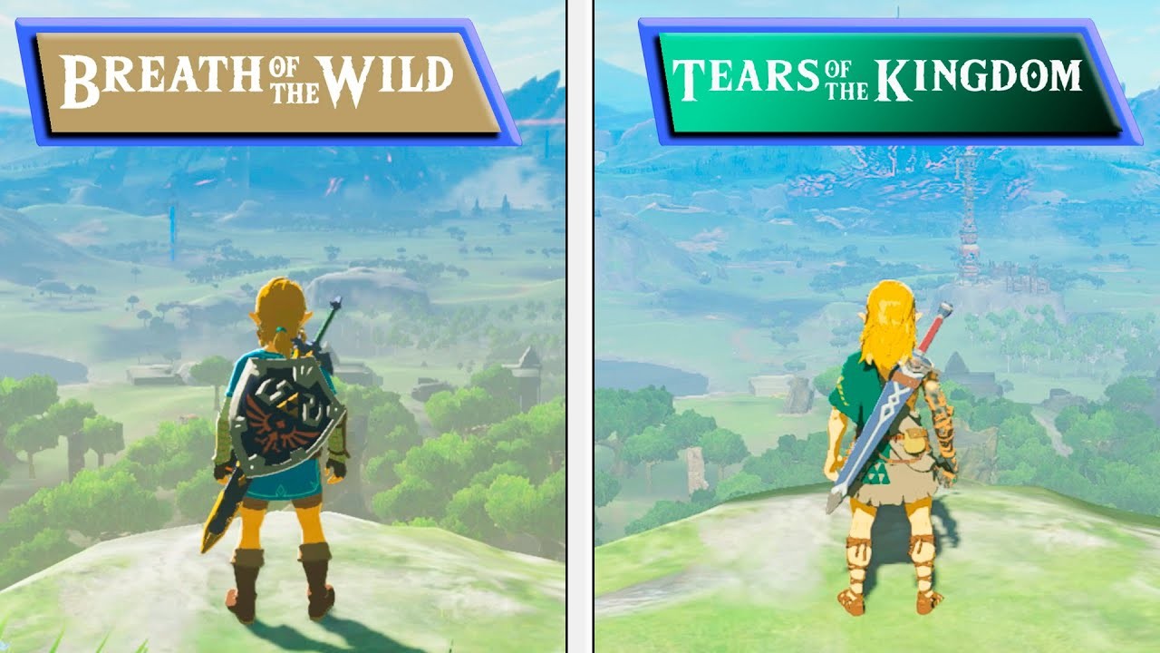 Veja o comparativo entre Zelda Tears of the Kingdom e Breath of the
