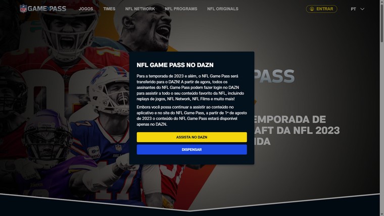 Sinal Aberto NFL Game Pass