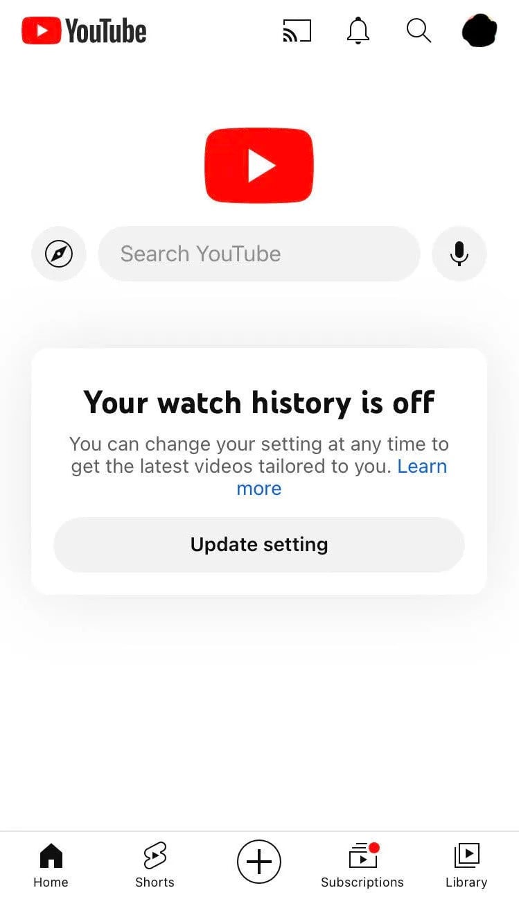 YouTube deixa de mostrar sugestões na página inicial para quem desativa o  histórico de exibição - Tudocelular.com