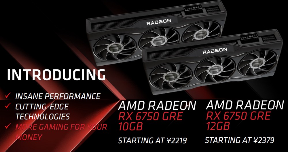 AMD lança GPU Radeon RX 6750 GRE com 10 GB e 12 GB para brigar com