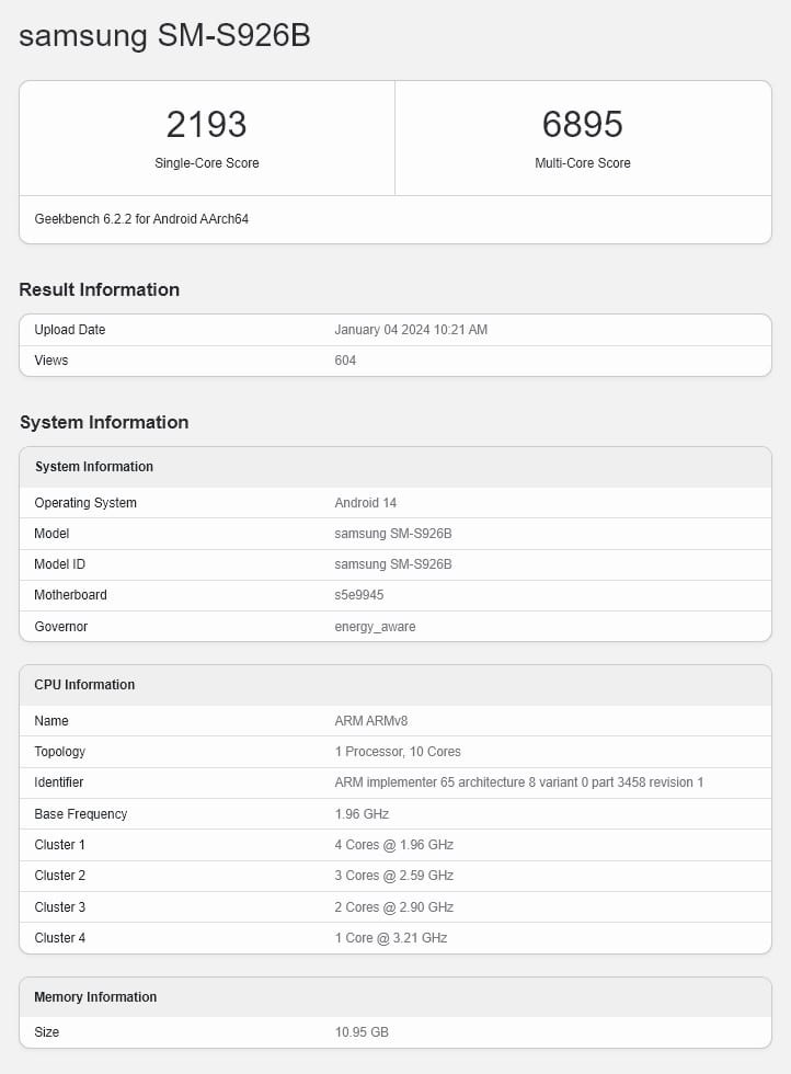 Galaxy S24 Plus e S24 Ultra surgem novamente no Geekbench com