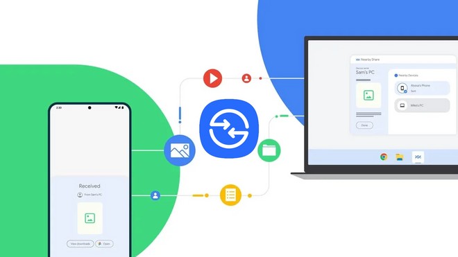 Google renova interface do Quick Share para Windows